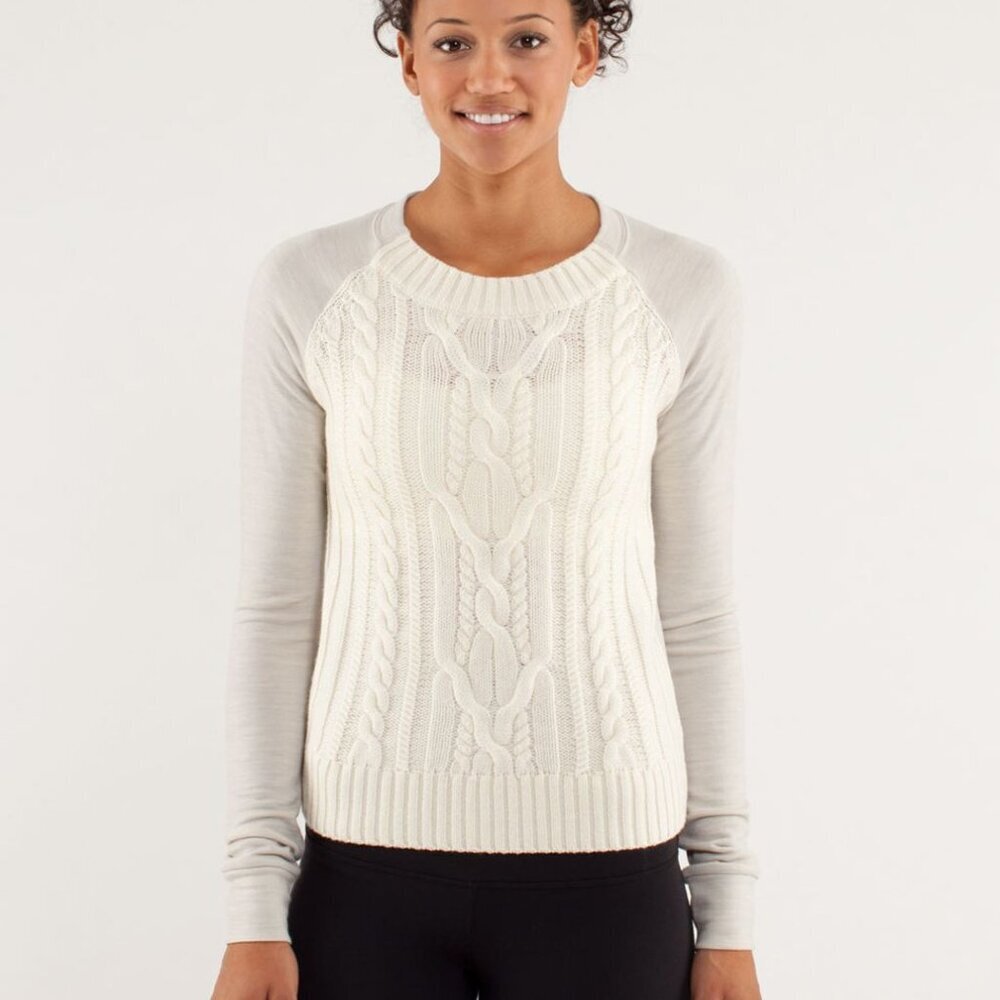 Lululemon St Moritz able Knit Merino Wool Sweater In Polar Cream